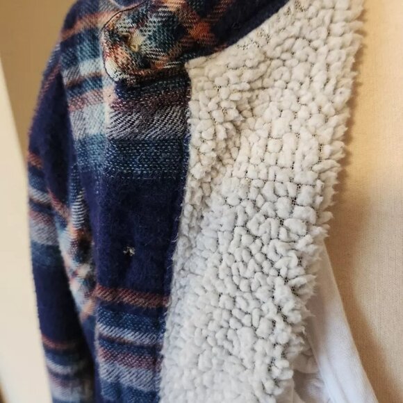 U2B, women's, Shirt Jacket, Lined with poly fleece, Large, Blue & Red Plaid, L - Picture 6 of 7